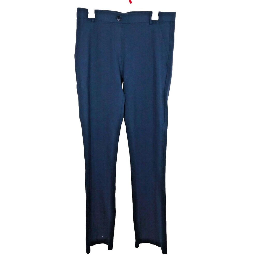 Betabrand Classic Yoga Dress Pant Mid-Rise Straight Leg Navy Blue Women’s Size L
